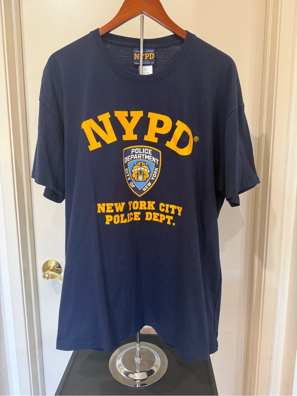 NYPD Navy Graphic Tee with Yellow Logo NWTS Size XL